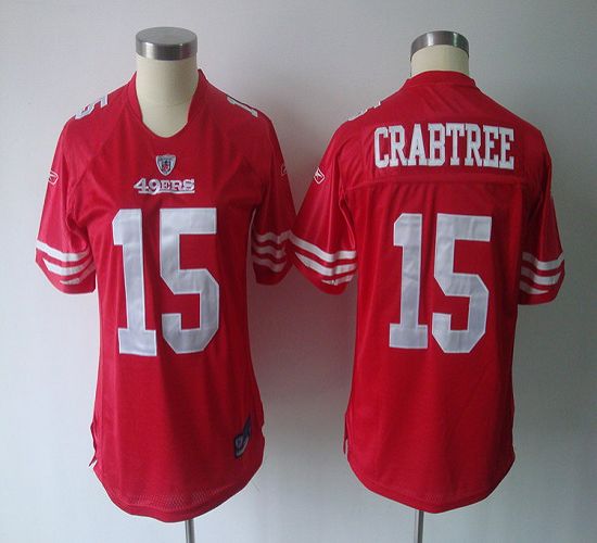 49ers #15 Michael Crabtree Red Women's Team Color Stitched NFL Jersey